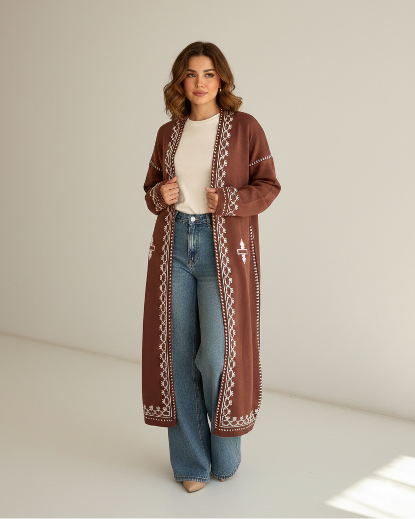 Stitched Knit Cardigan