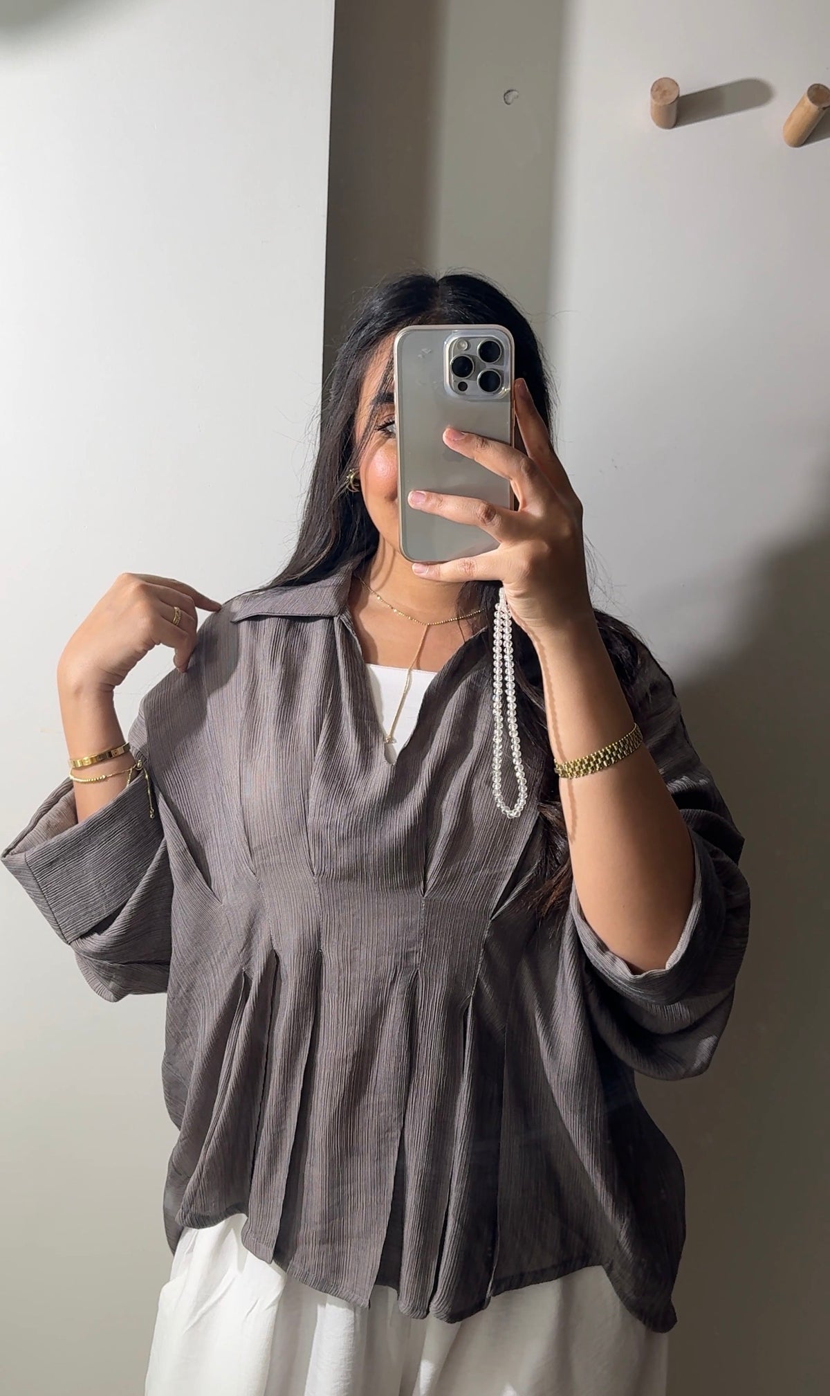 Pleated blouse
