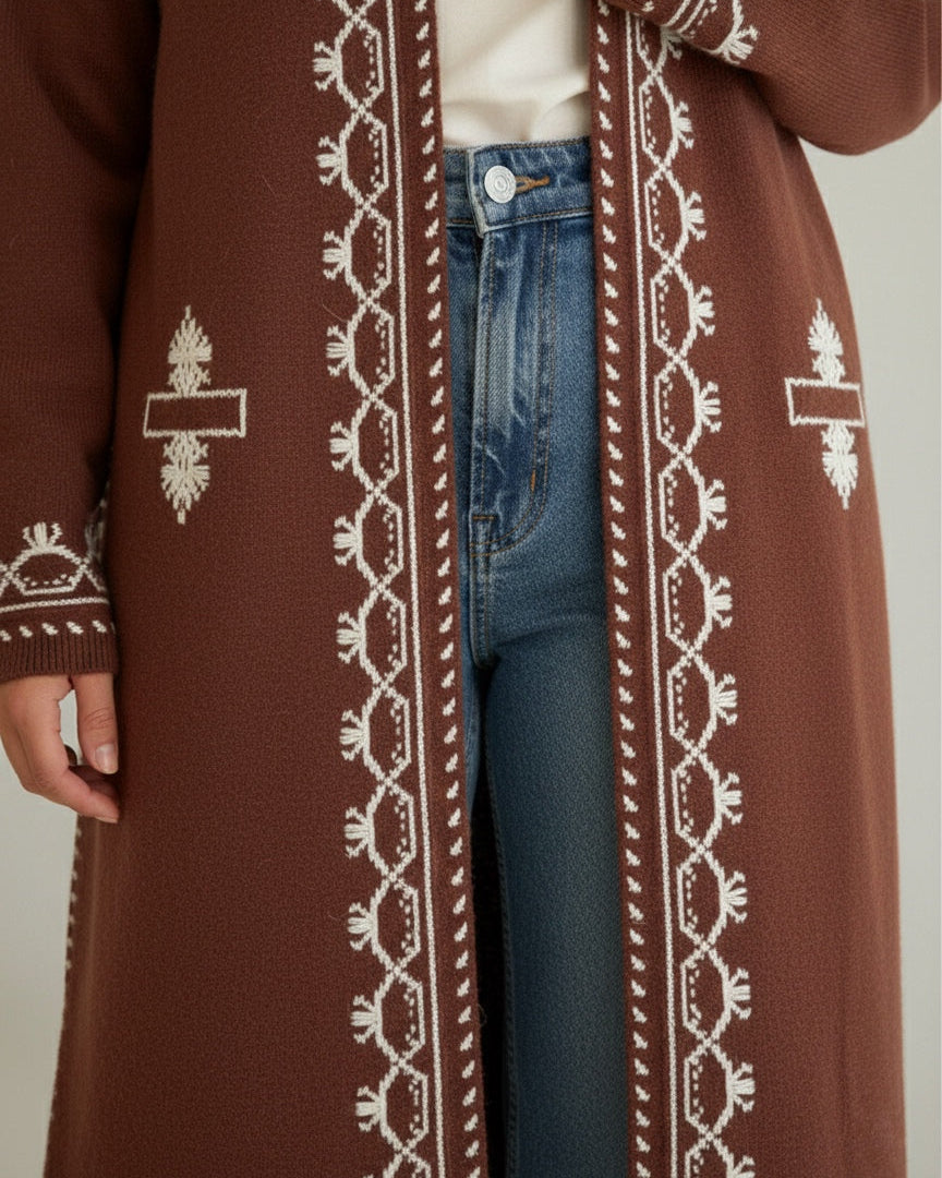 Stitched Knit Cardigan