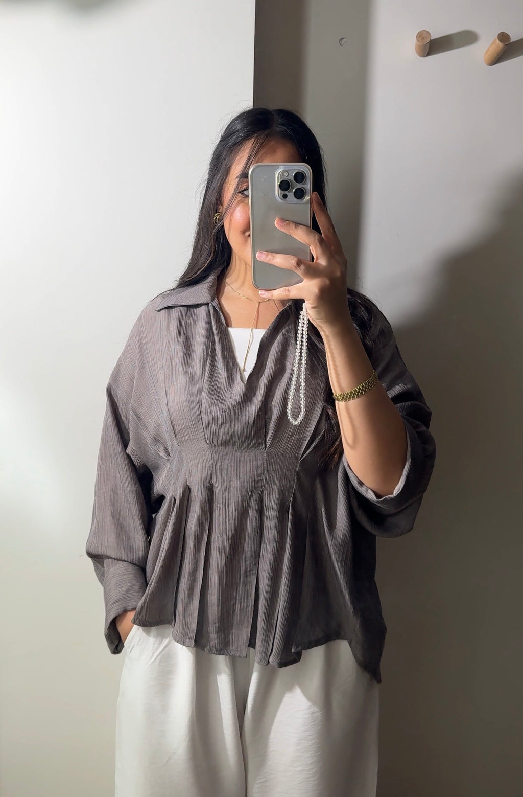 Pleated blouse
