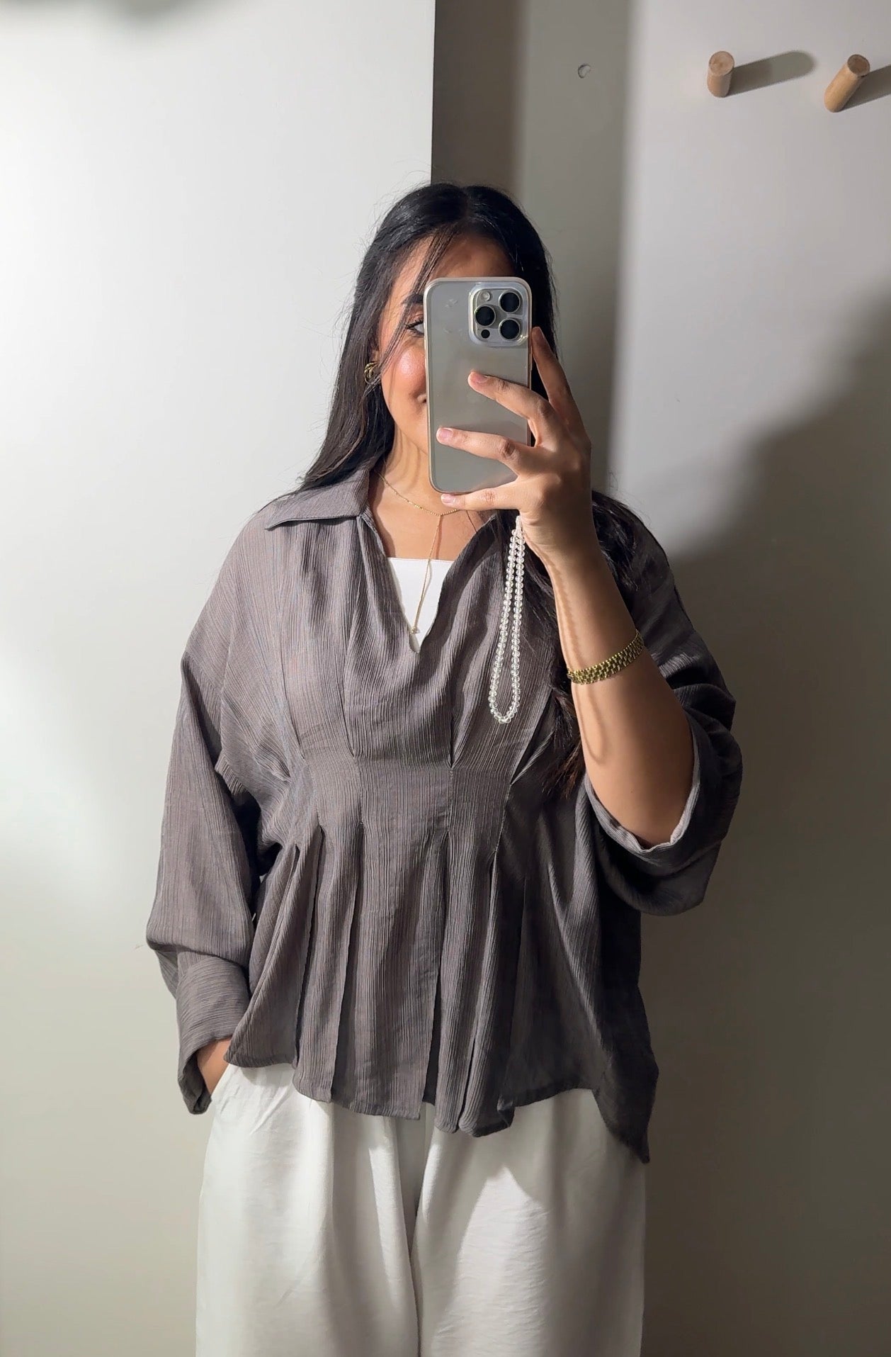 Pleated blouse