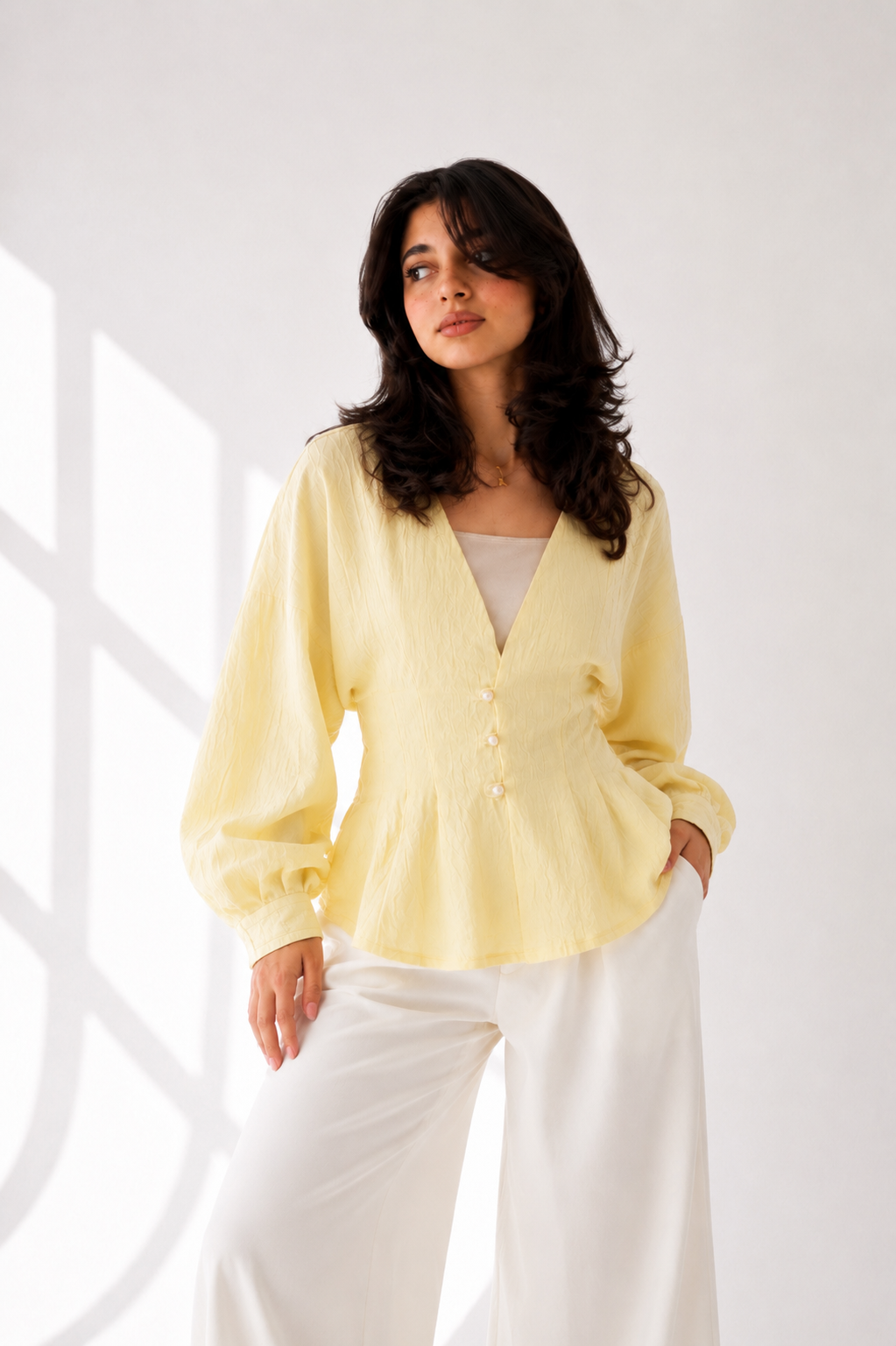 Pearl button blouse