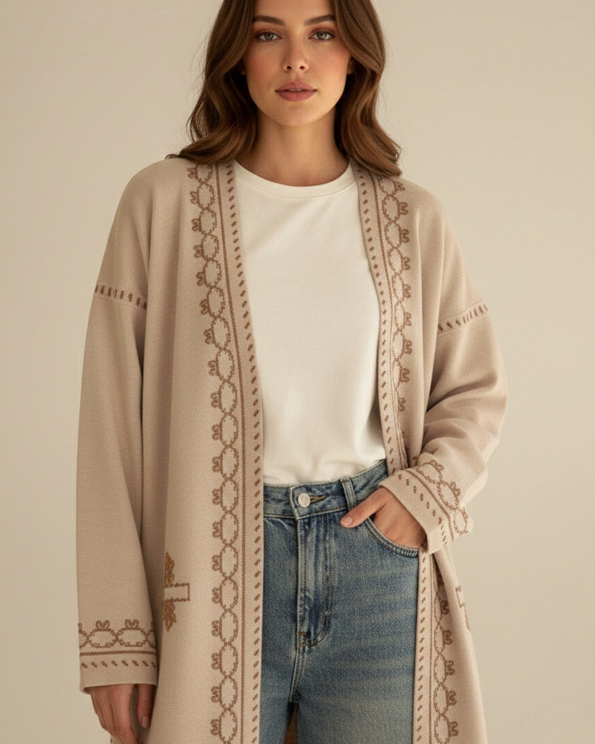 Stitched Knit Cardigan