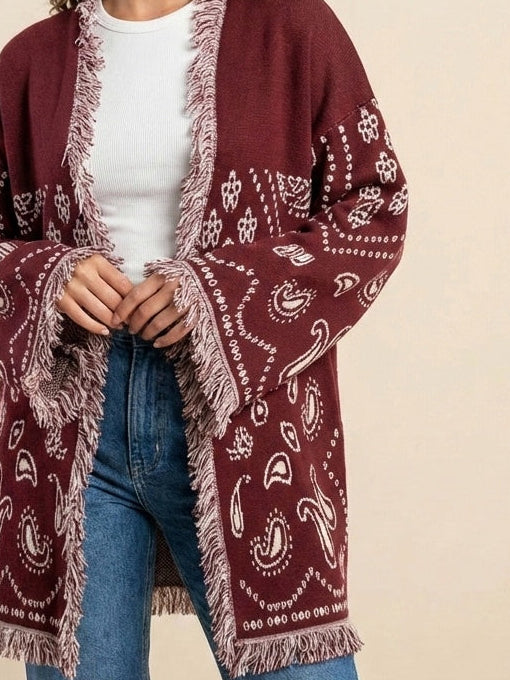 Fringes knit cardigan
