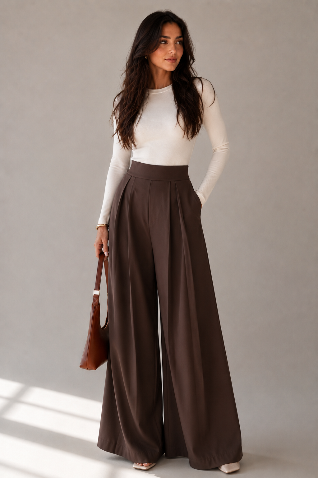 Pleated Wide Leg Pants