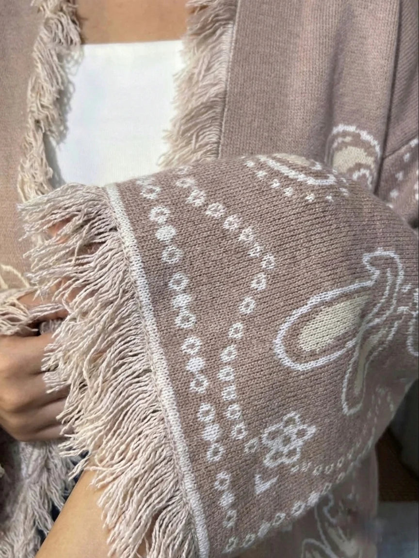 Fringes knit cardigan