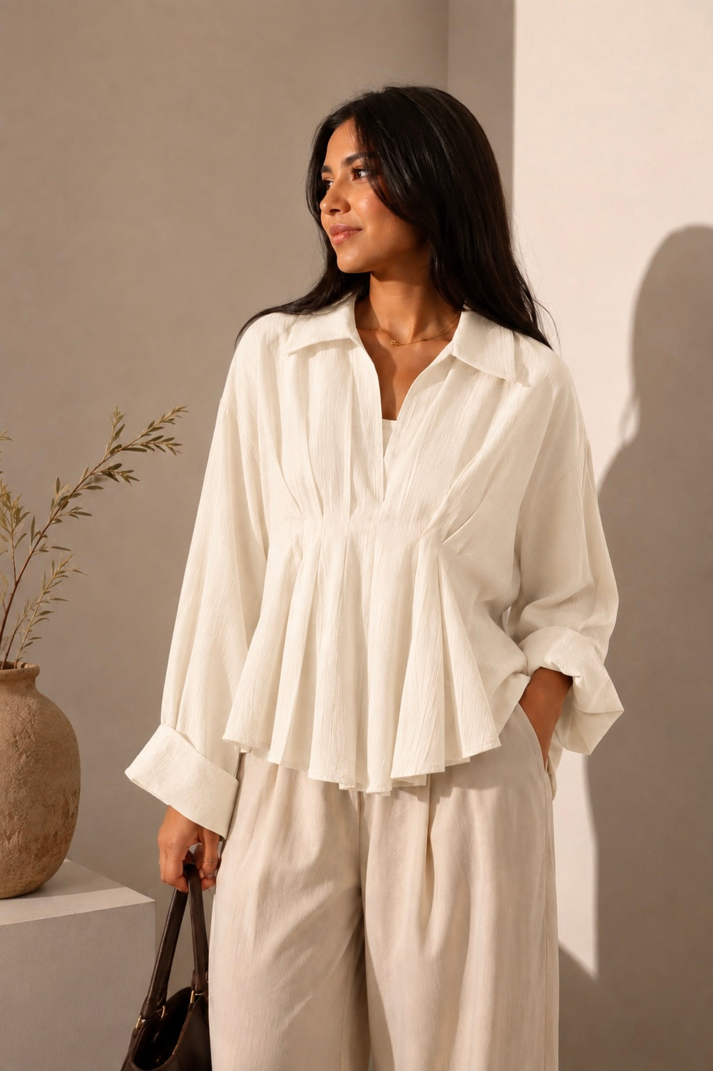 Pleated blouse