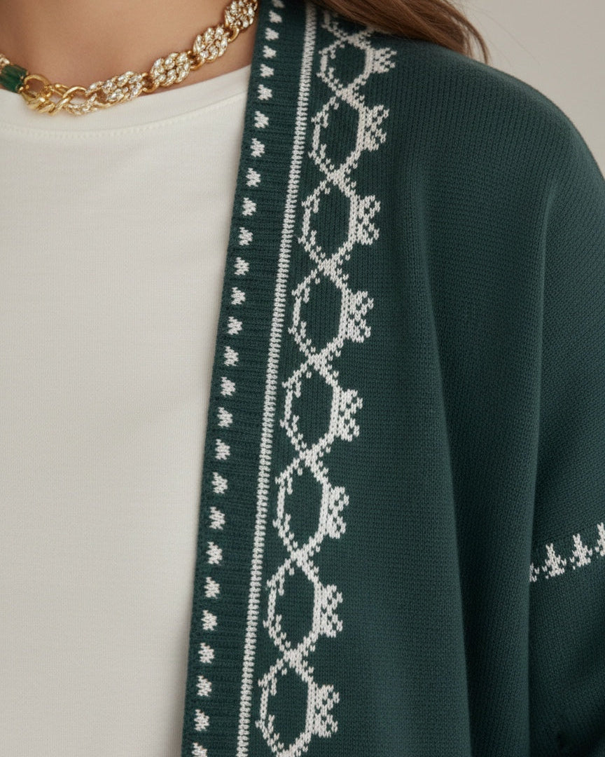 Stitched Knit Cardigan