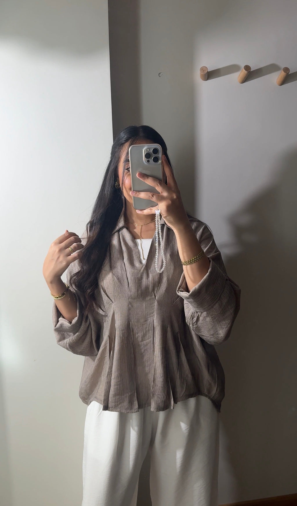 Pleated blouse