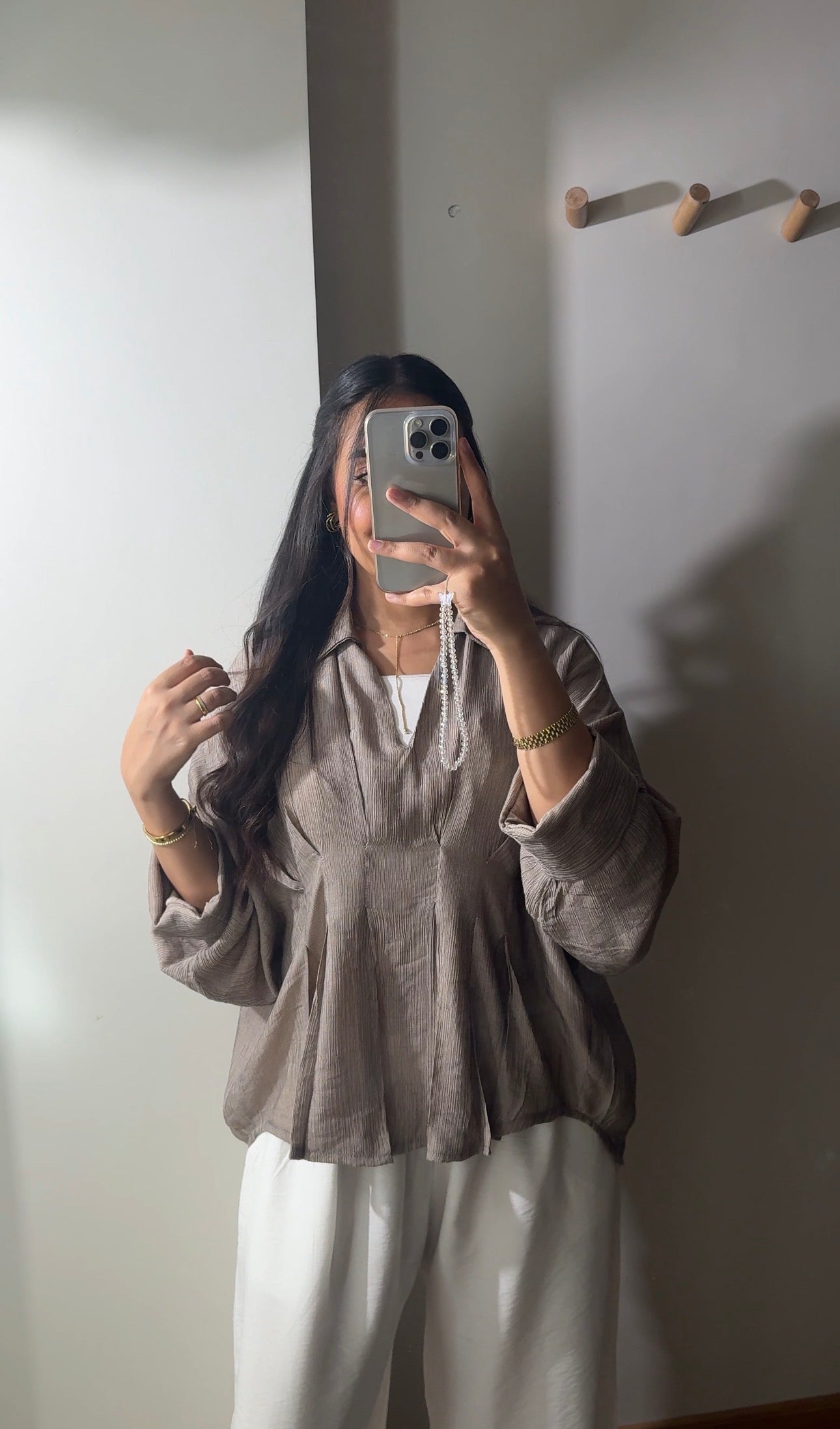 Pleated blouse