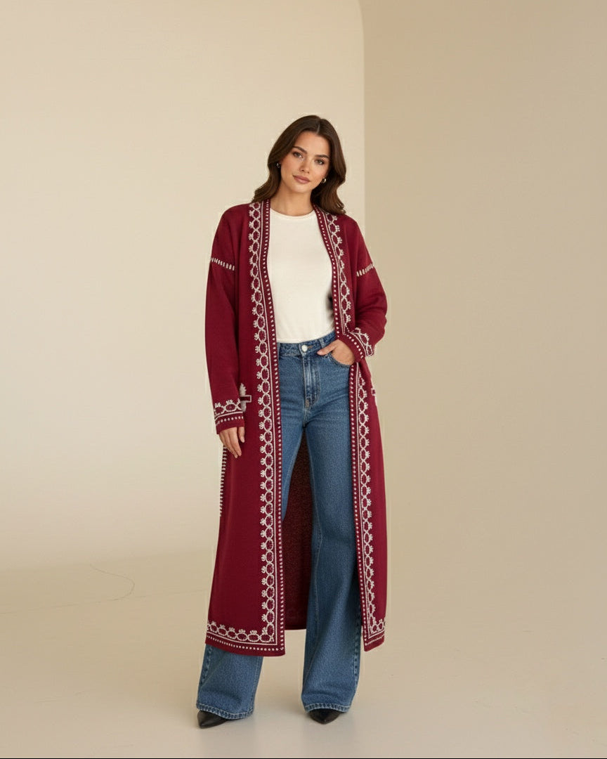 Stitched Knit Cardigan