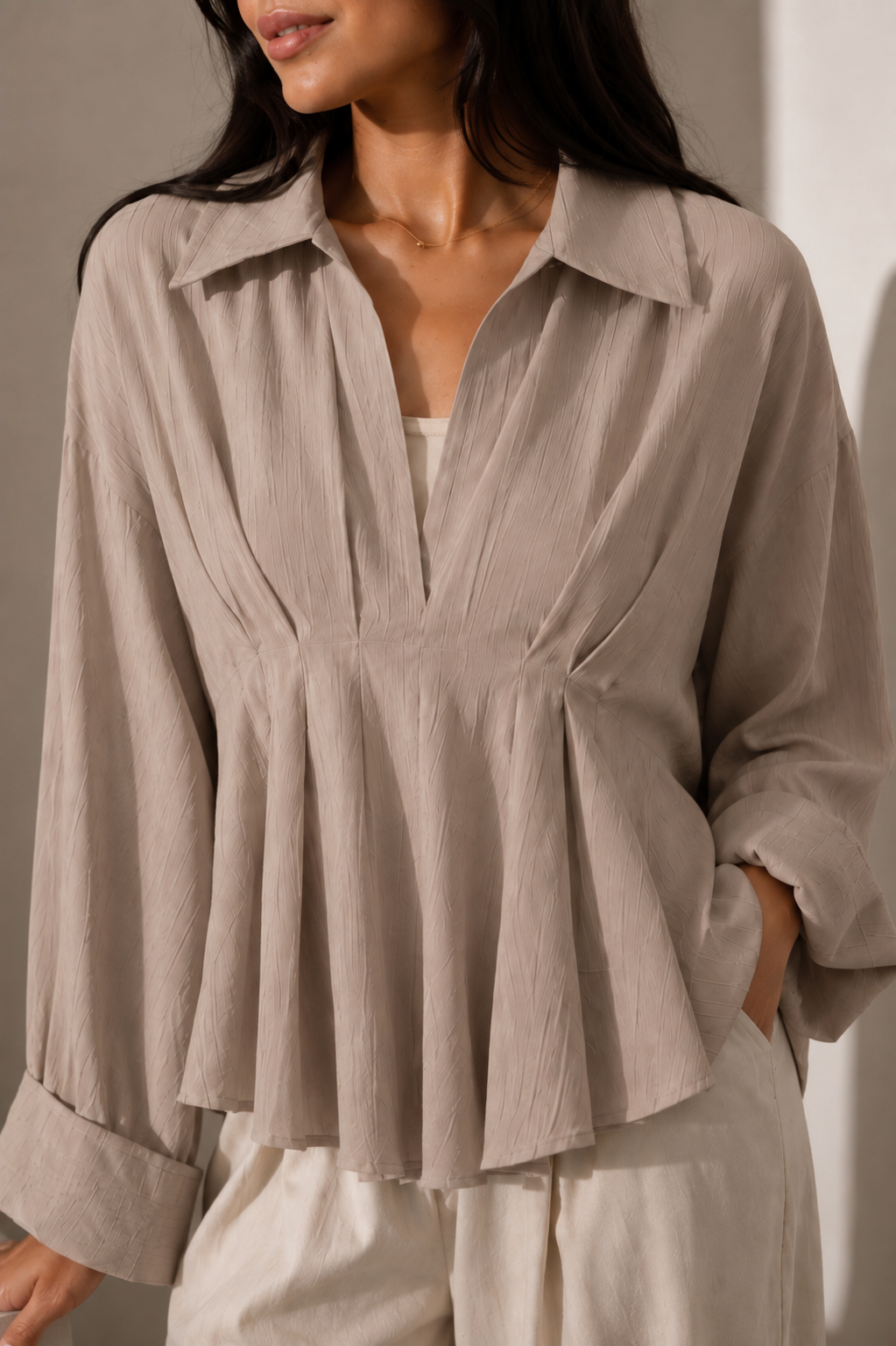 Pleated blouse