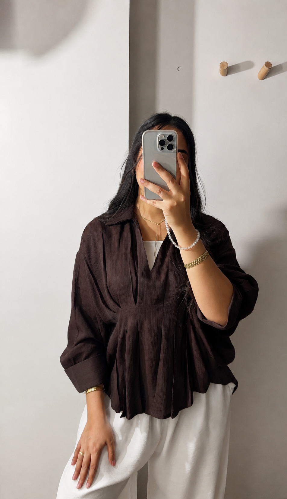Pleated blouse