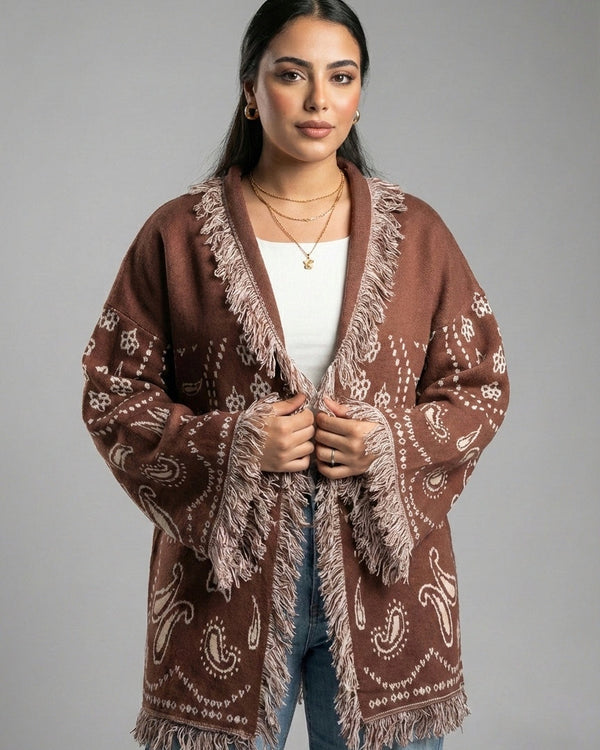 Fringes knit cardigan