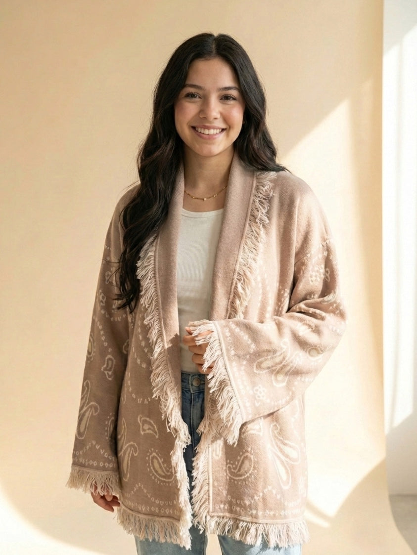Fringes knit cardigan