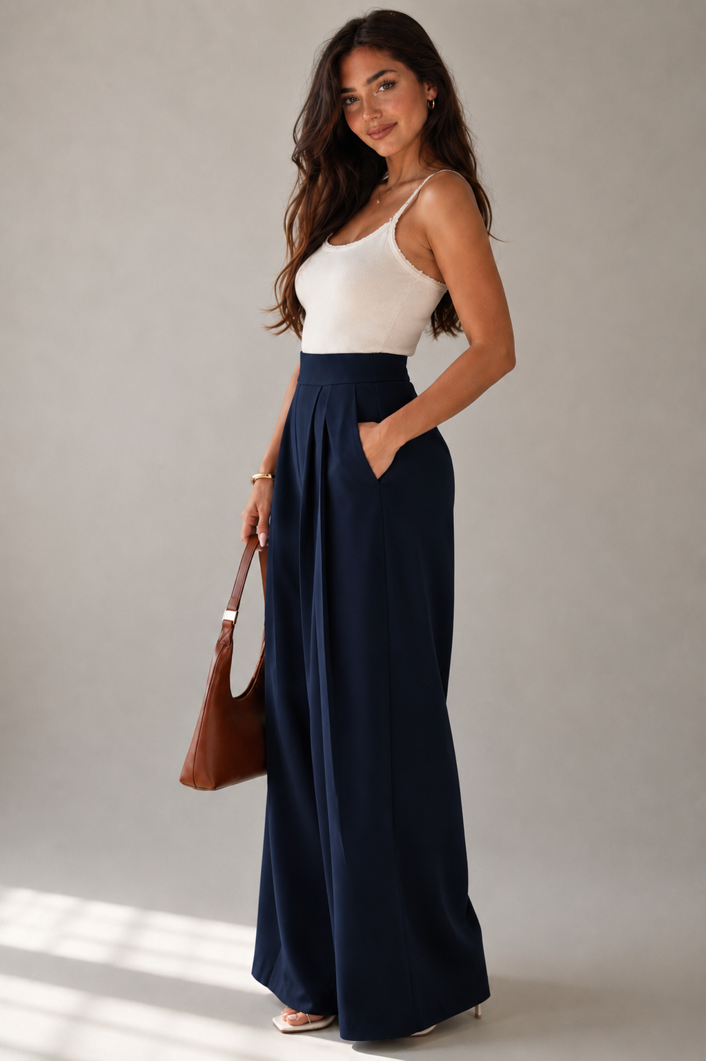 Pleated Wide Leg Pants