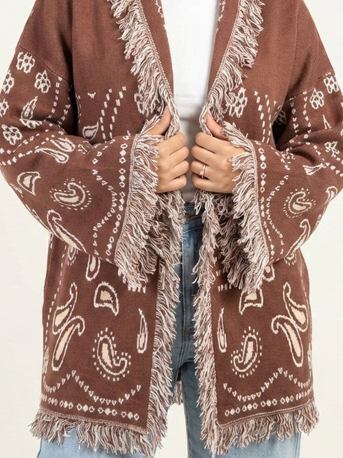 Fringes knit cardigan
