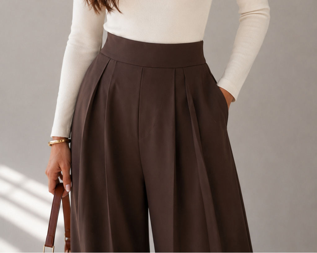 Pleated Wide Leg Pants