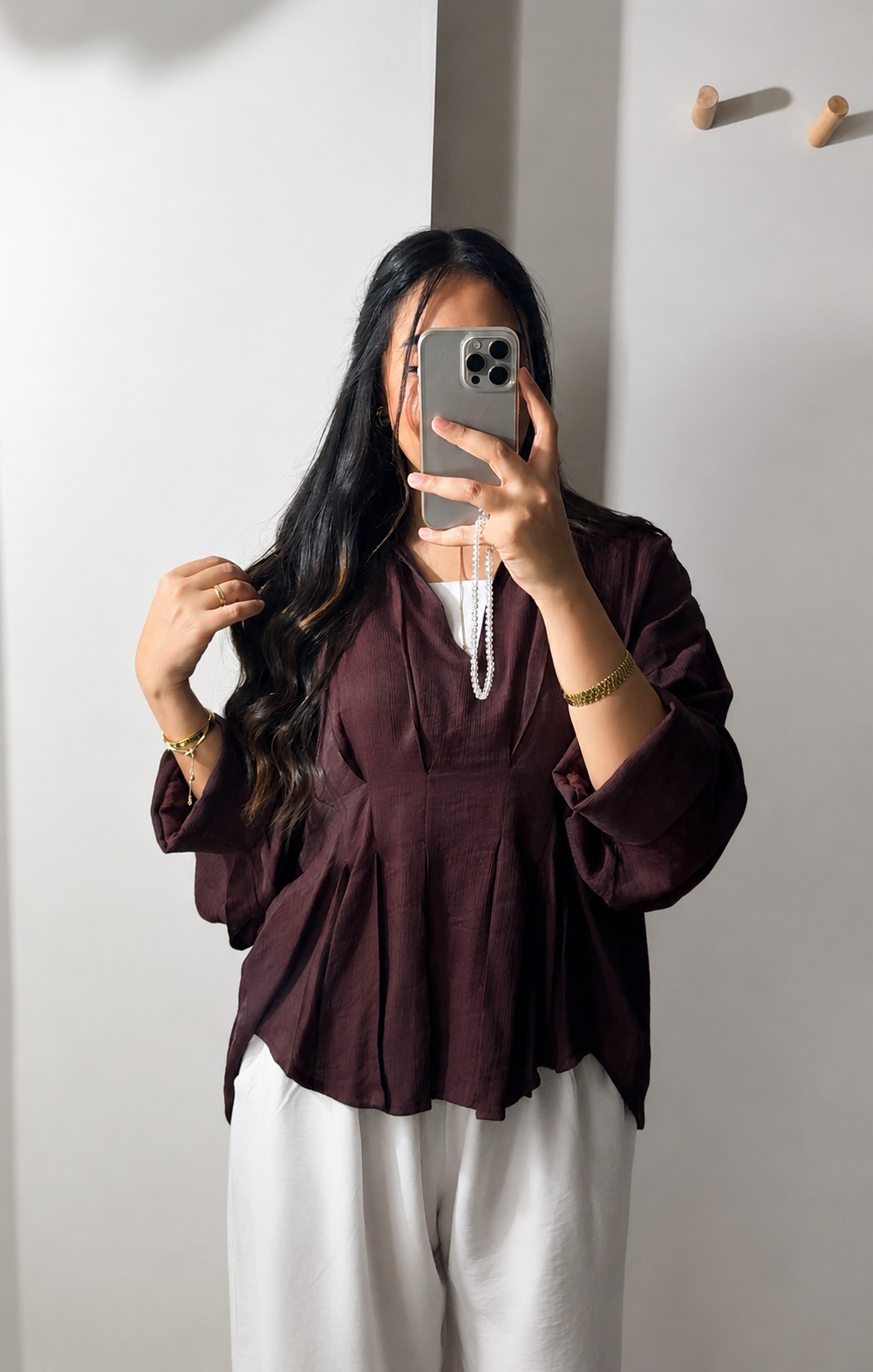Pleated blouse