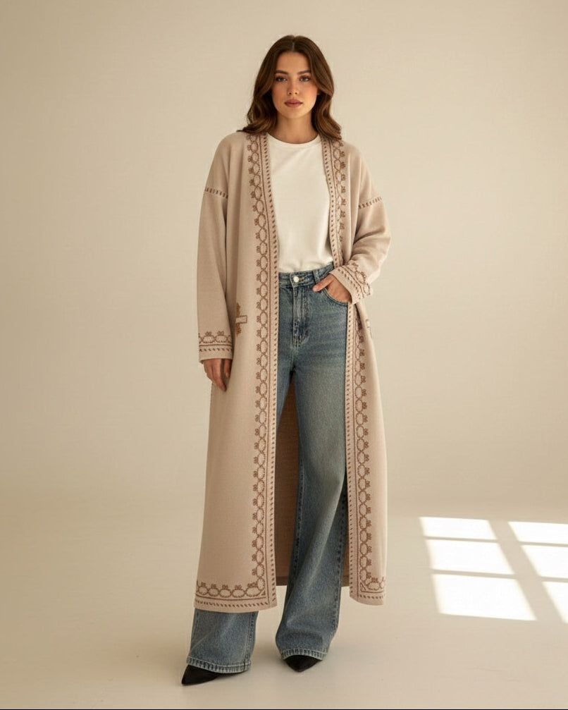 Stitched Knit Cardigan