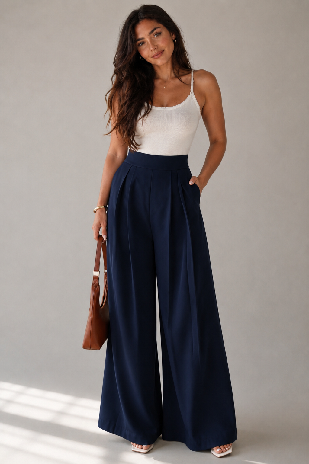 Pleated Wide Leg Pants