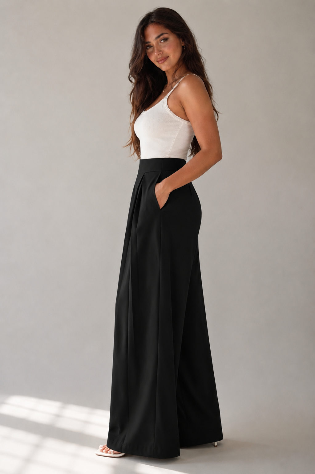 Pleated Wide Leg Pants