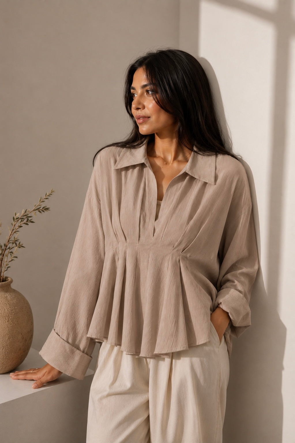 Pleated blouse