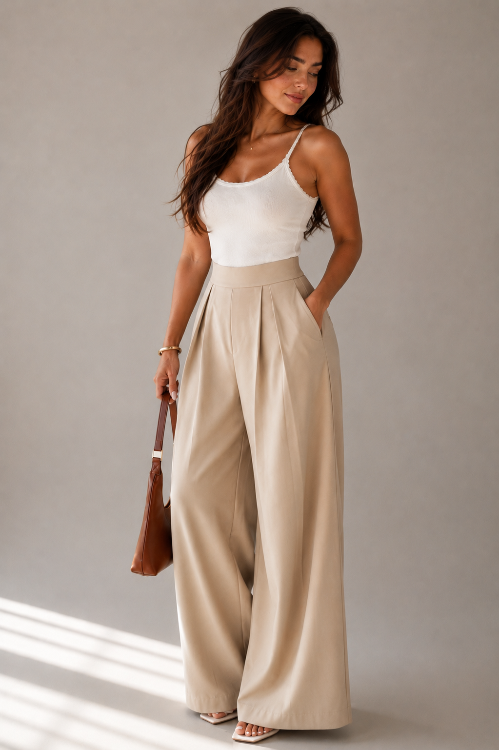 Pleated Wide Leg Pants