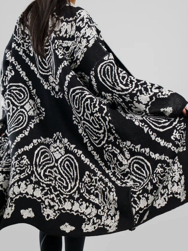 Noir patterned knit cardigan