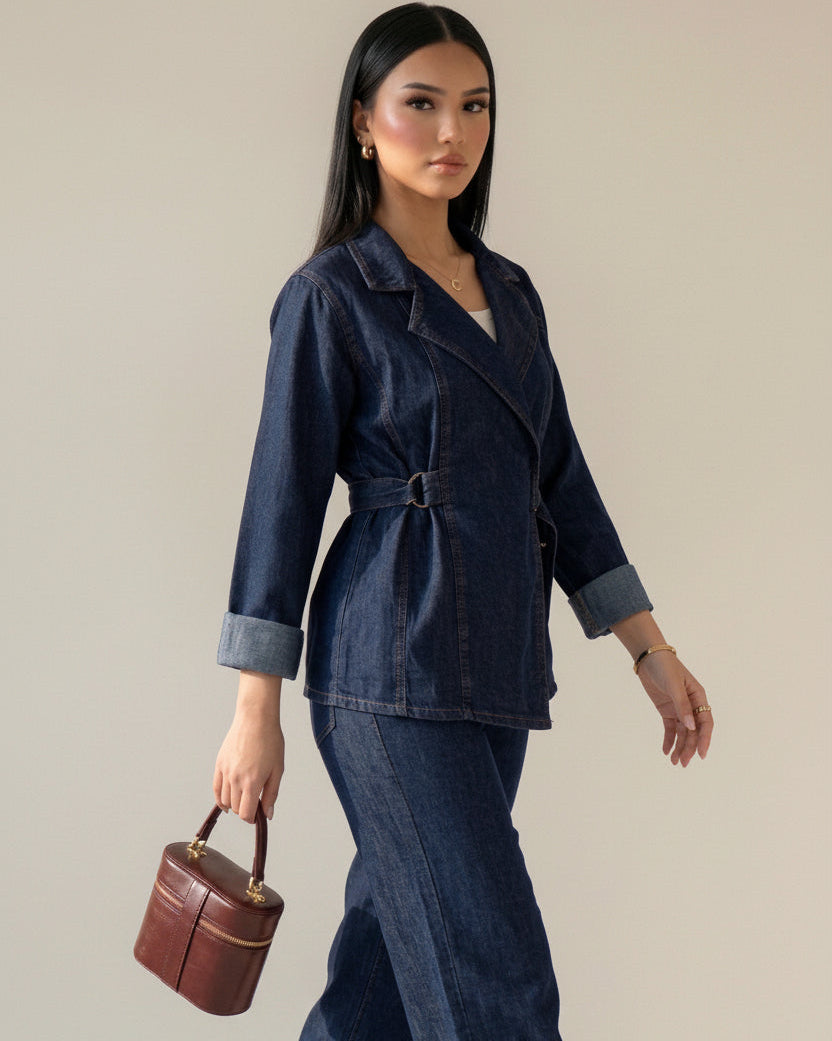wrap denim set