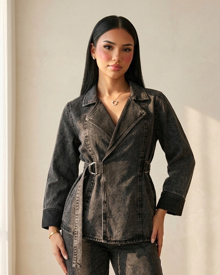 wrap denim set